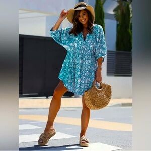 Plus Size Boho Floral Dress